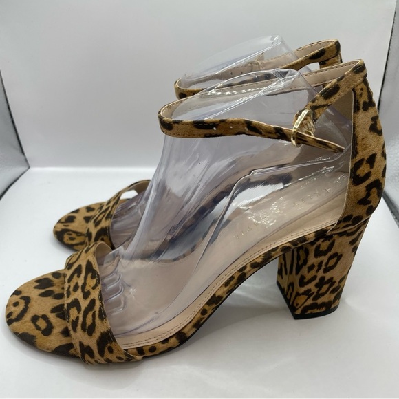 Kelly & Katie Shoes - Kelly & Katie Women's Open Toe Leopard Stiletto Heels Patent size 10m
